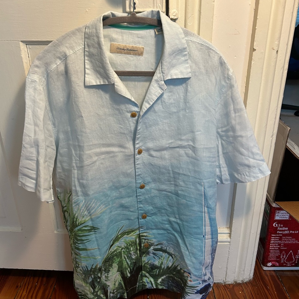 Tommy Bahama Light Blue Linen Shirt